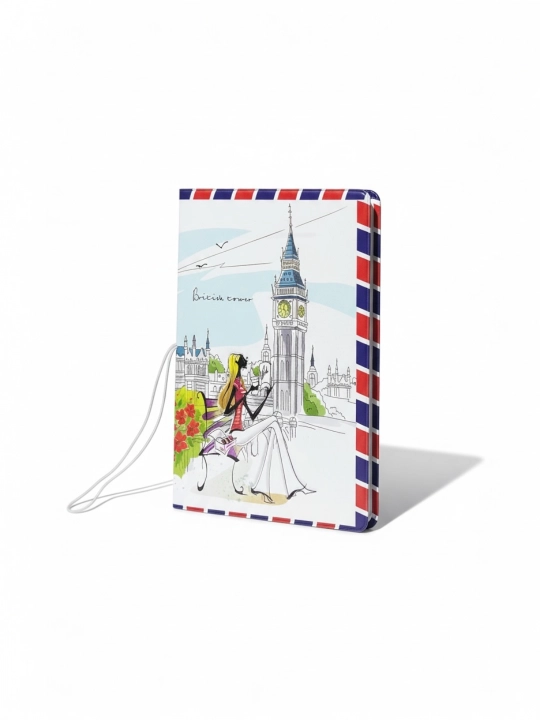Xalqaro passport g'ilogi, chexol 3D Effekti bilan, New-York, Parij  va London