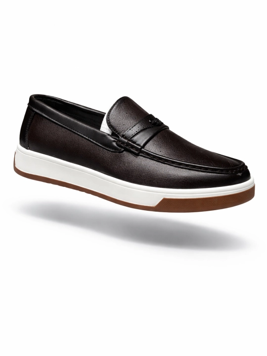 Erkaklar uchun, makasin (slip-on) — eko-koja, bahor–kuz, sirpanmas, rezina, 38–43