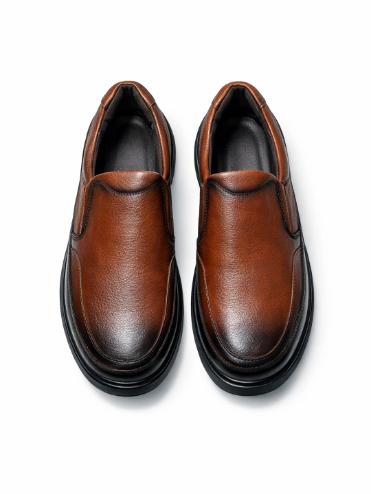 Erkaklar makasini (slip-on) — eko-koja, bahor–kuz, sirpanmas rezina, 38–43