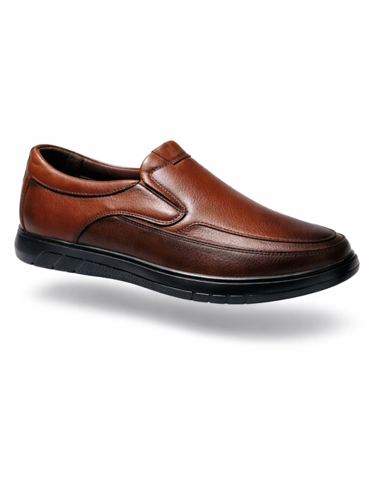 Erkaklar makasini (slip-on) — eko-koja, bahor–kuz, sirpanmas rezina, 38–43