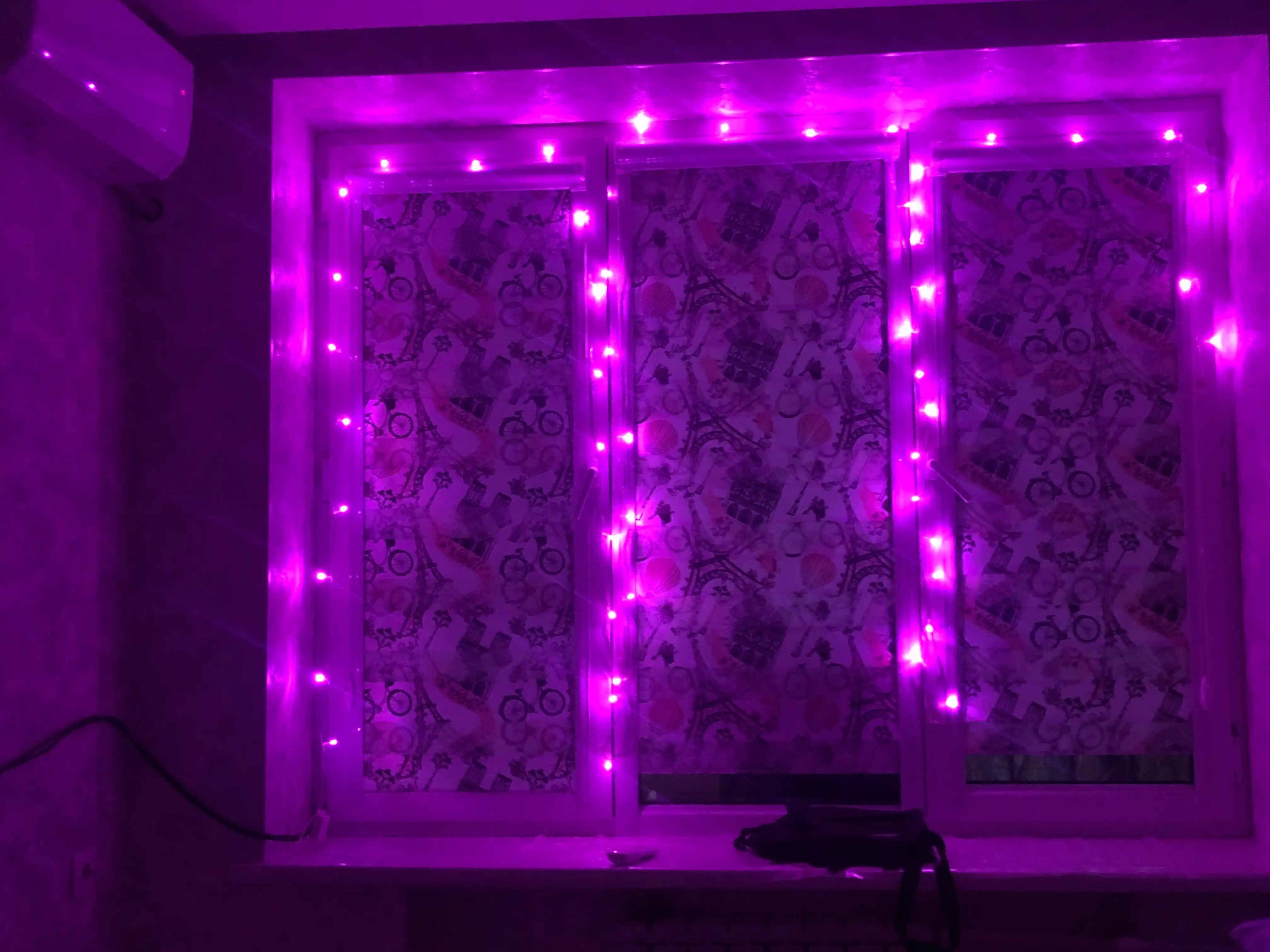 Yangi yil archasi uchun LED gulchambar, interyerni bezatish