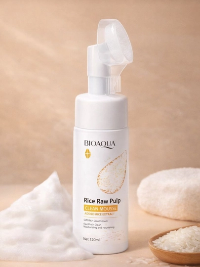 BIOAQUA Rice Raw Pulp Clean Mousse - yuz uchun tozalovchi ko‘pik - 