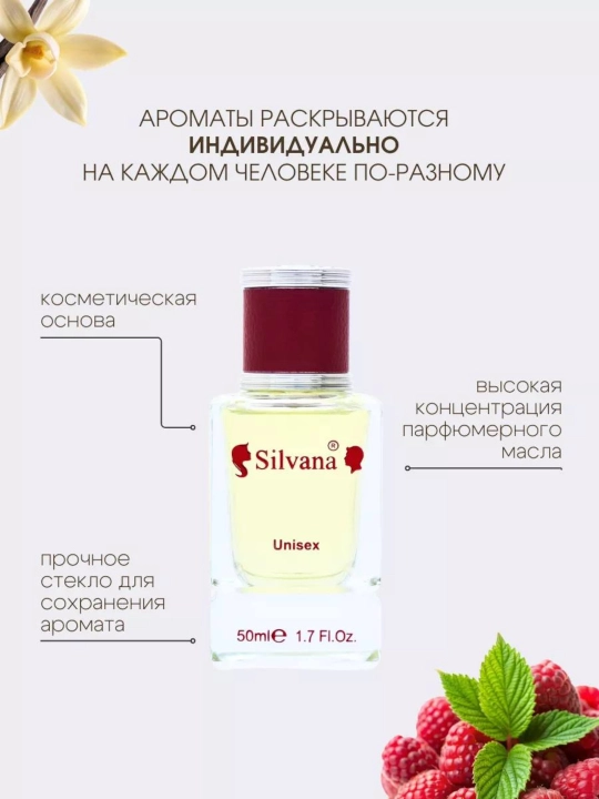 Parfyumlangan suv SILVANA 5 variant, 50 va 18 ml