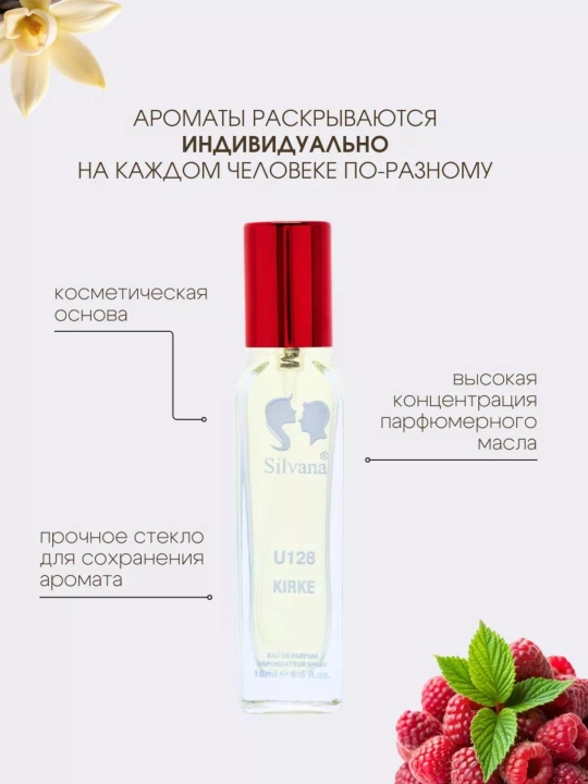 Parfyumlangan suv SILVANA 5 variant, 50 va 18 ml