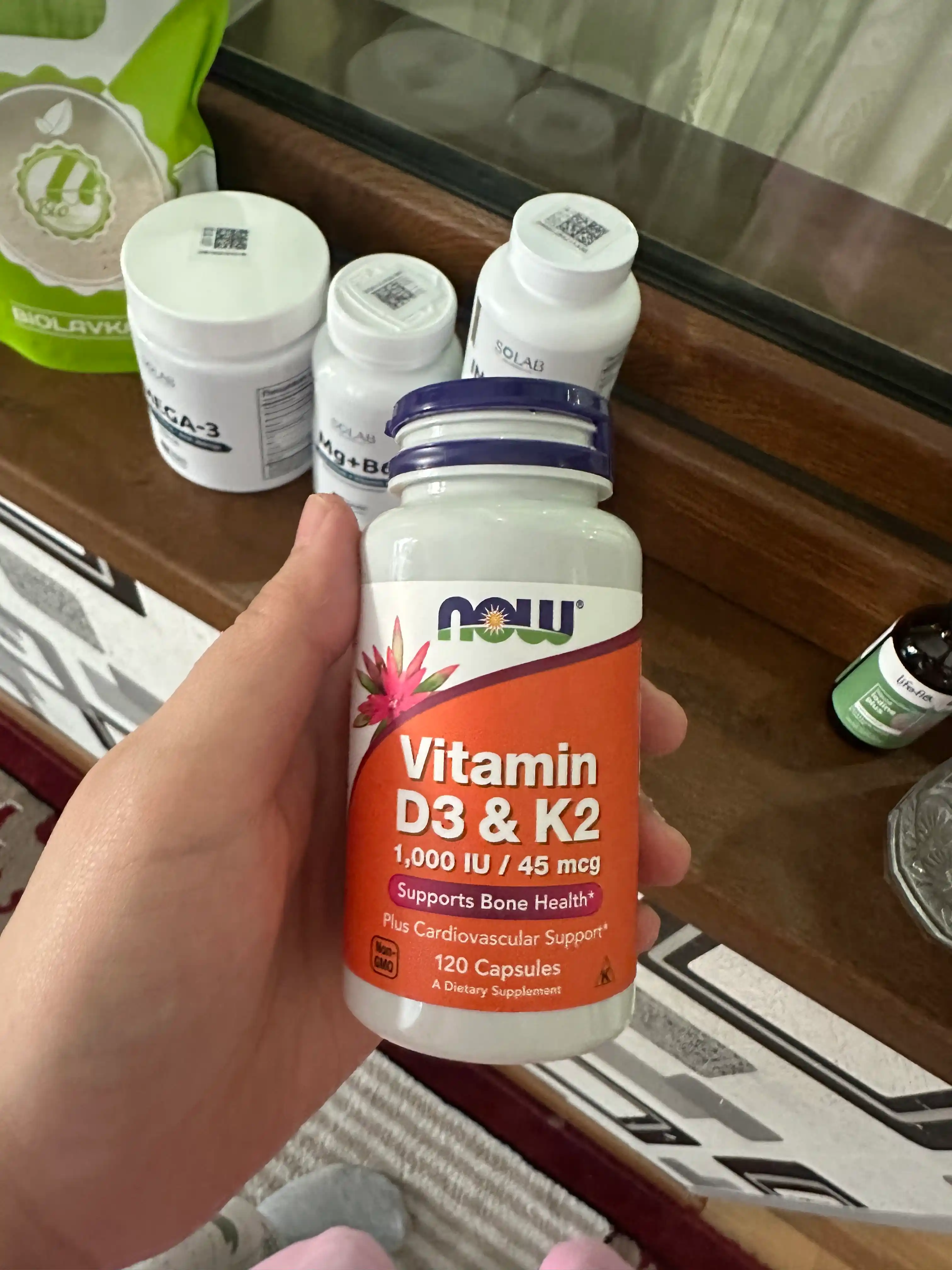NOW FOODS, Витамин D3 и K2, 1000 ME / 45 мкг, 120 капсул, Халяль