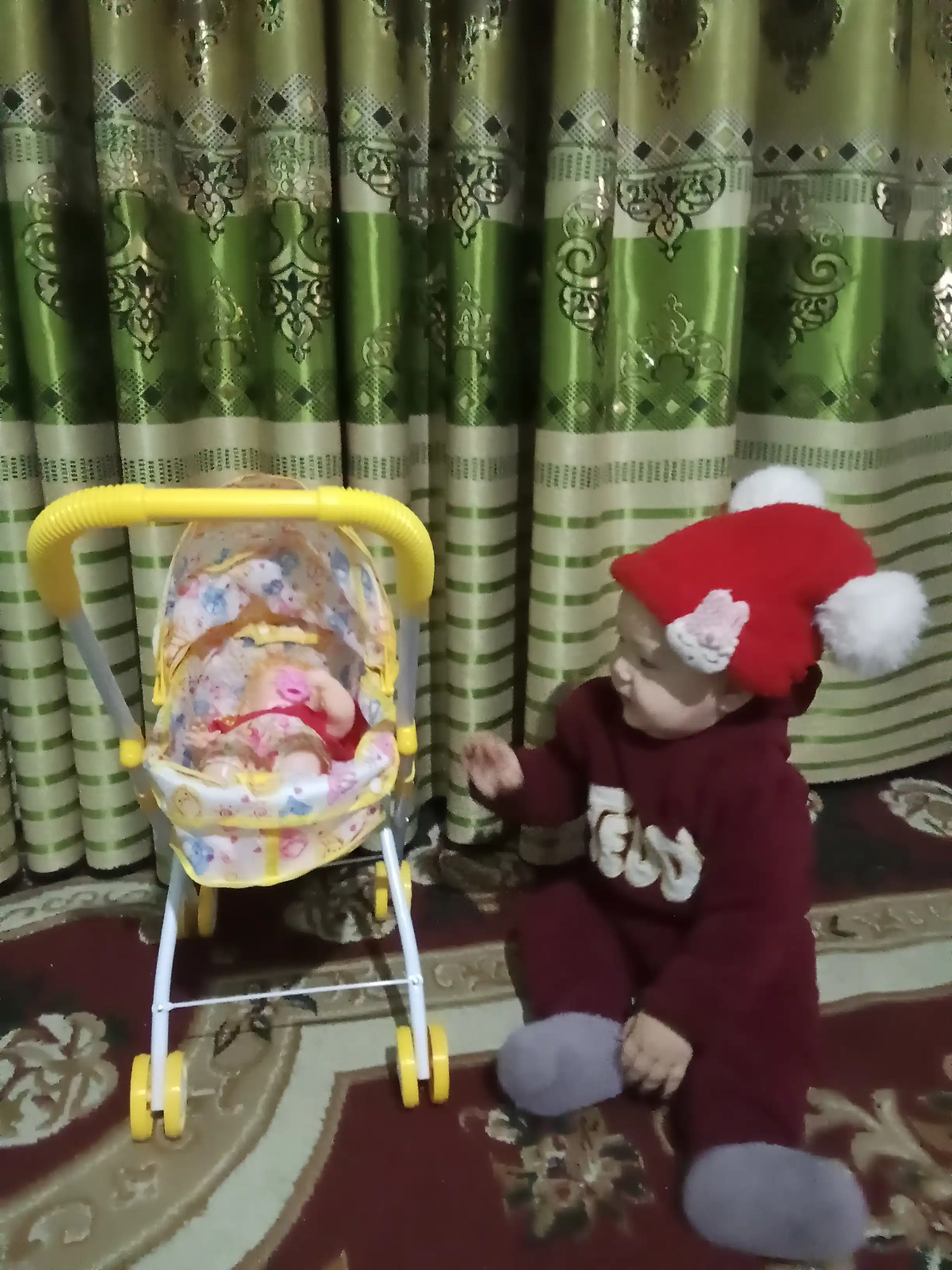 Кукольная коляска для девочки, со звуком, складная коляска, 2 в 1