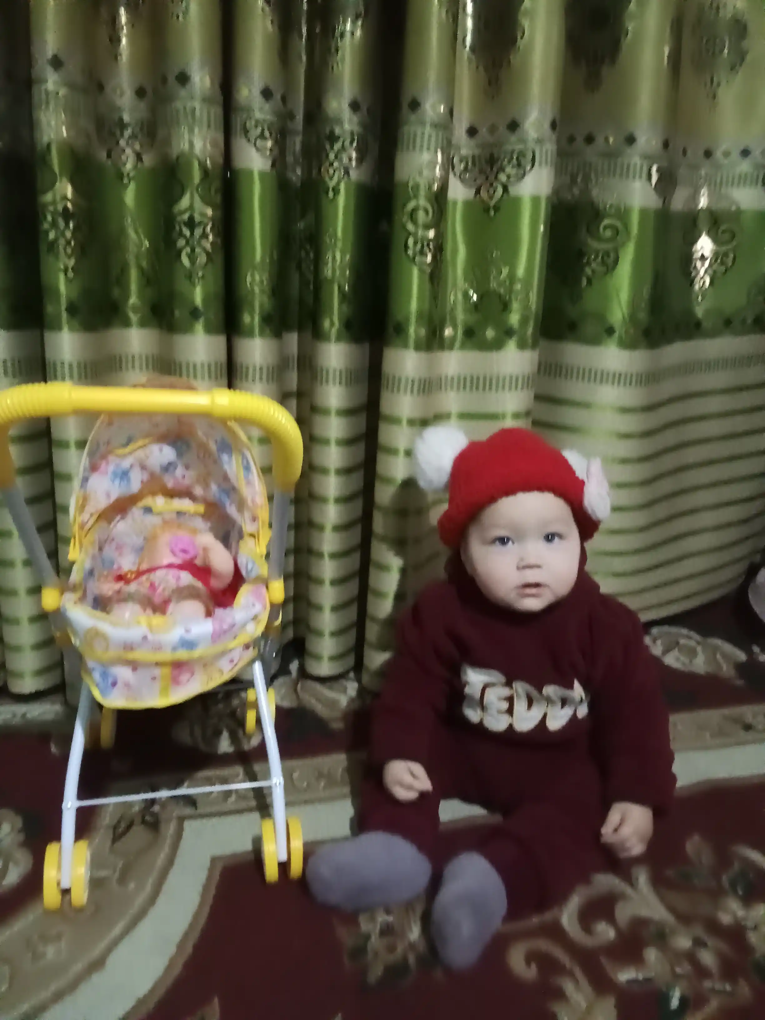 Кукольная коляска для девочки, со звуком, складная коляска, 2 в 1