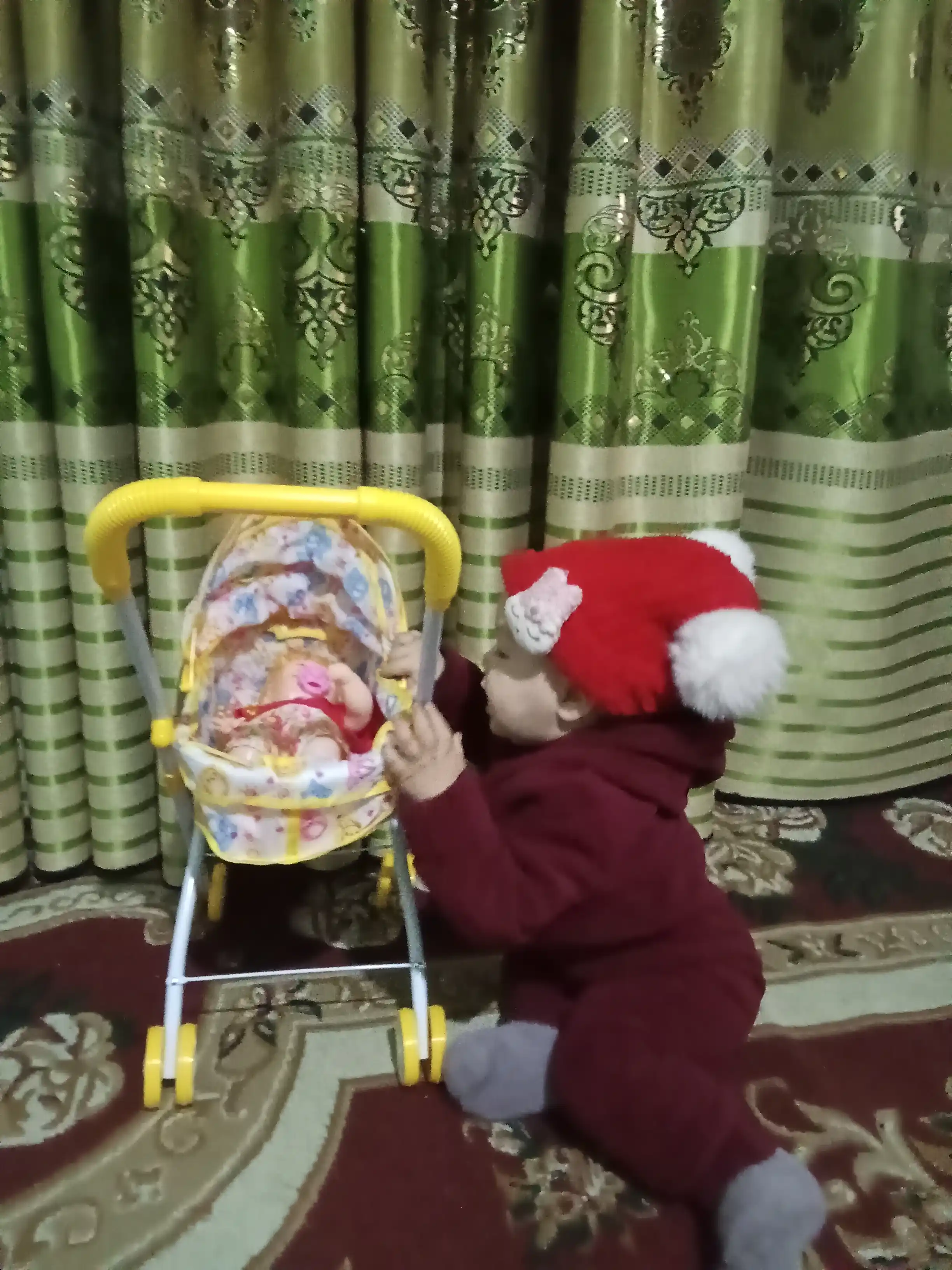 Кукольная коляска для девочки, со звуком, складная коляска, 2 в 1