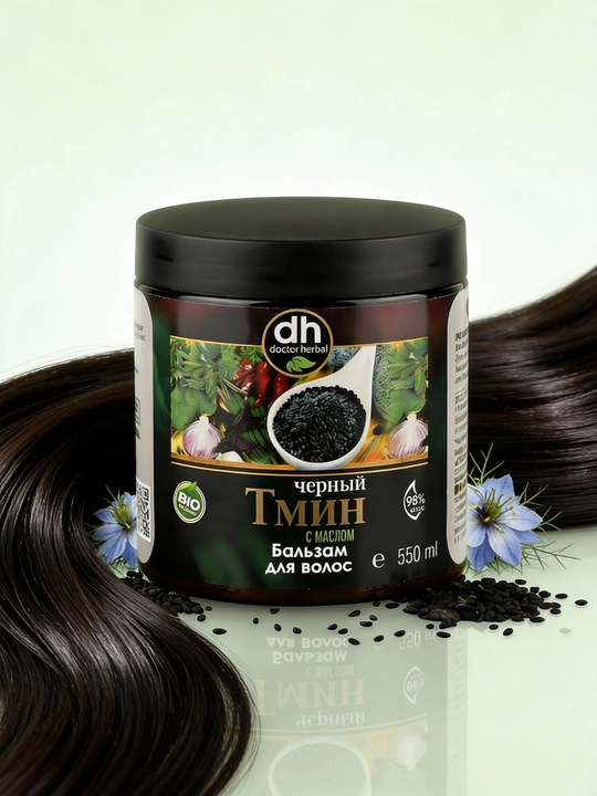 Бальзам для волос Doctor Herbal, 550 мл, обогащённый маслом чёрного тмина