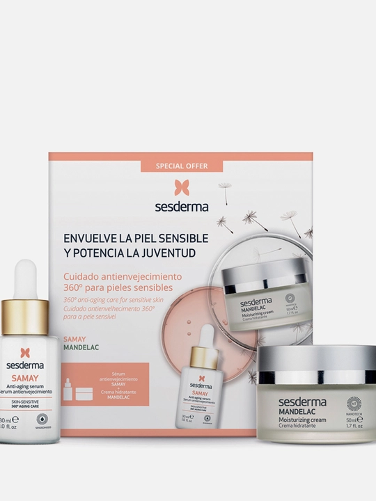 SESDERMA SAMAY to'plami qarishga qarshi zardob 30 ml, Mandelac namlovchi krem, ​​50 ml