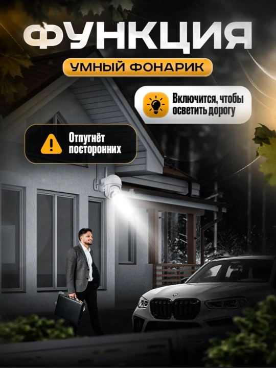 Wi-Fi камера видеонаблюдения с ночным видением, поворотом 360, датчиком движения