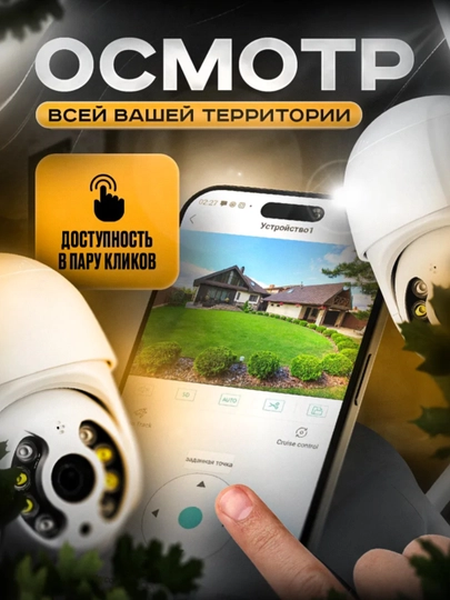 Wi-Fi камера видеонаблюдения с ночным видением, поворотом 360, датчиком движения