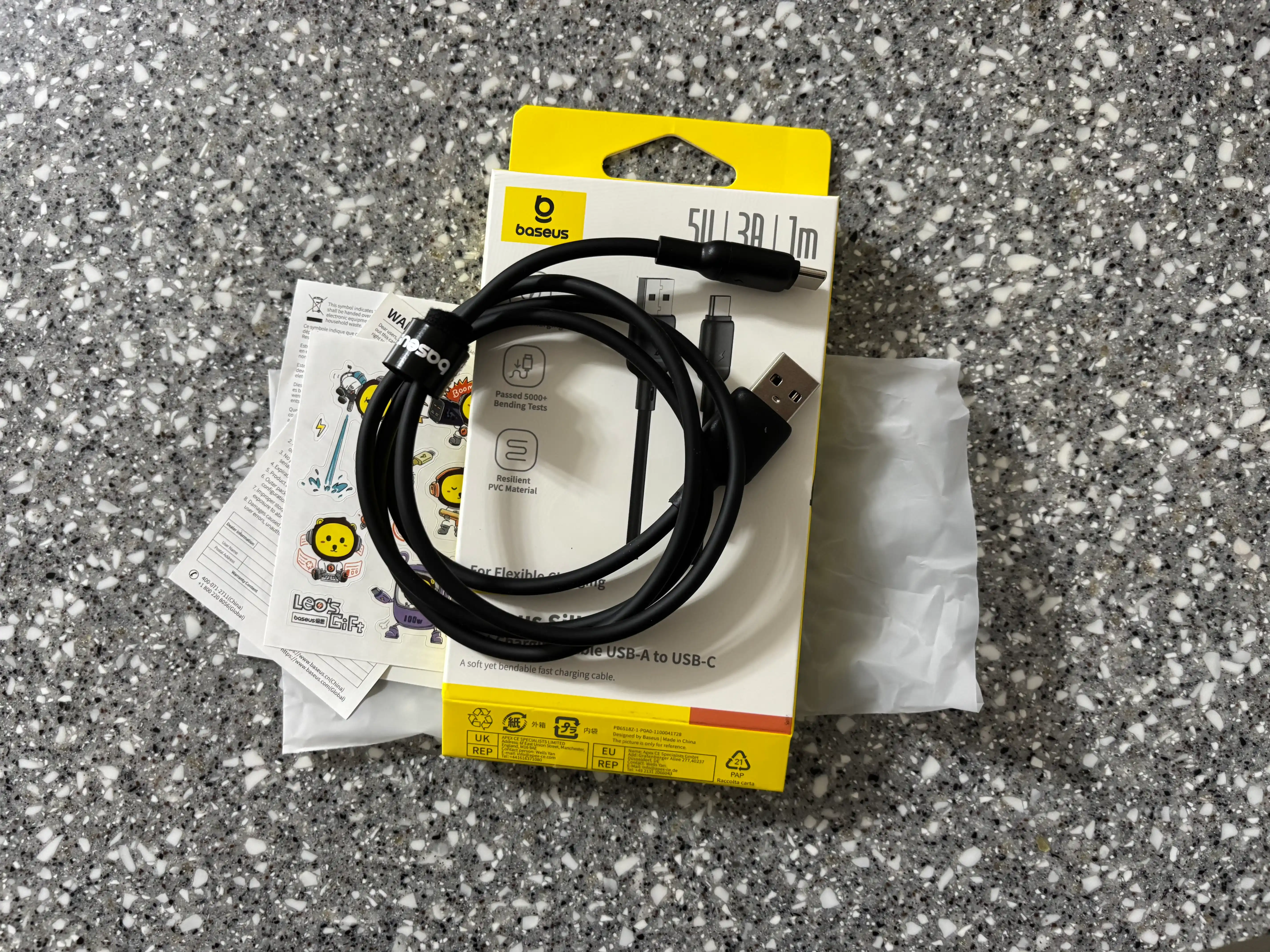 Kabel Baseus Silky USB-A to USB-C 3A, 1 va 2 metr