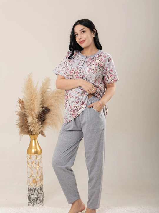 Uy kiyimi, pijama, kalta yengli