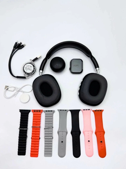 Smart soat D-P9 + simsiz quloqchinlar to‘plami 7 ta remeshok, wireless zaryadlovchi