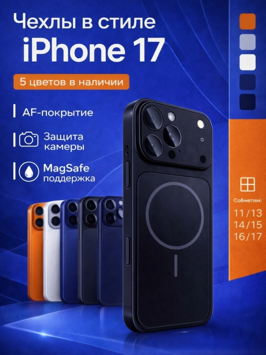 Чехлы в стиле iPhone 17 с поддержкой MagSafe для iPhone 11,13, 14, 15, 16, 17 Pro,Pro Max