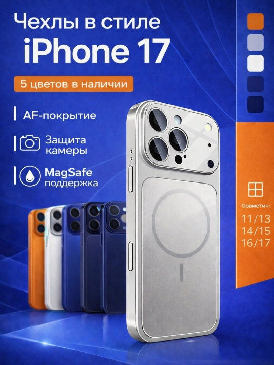 Чехлы в стиле iPhone 17 с поддержкой MagSafe для iPhone 11,13, 14, 15, 16, 17 Pro,Pro Max
