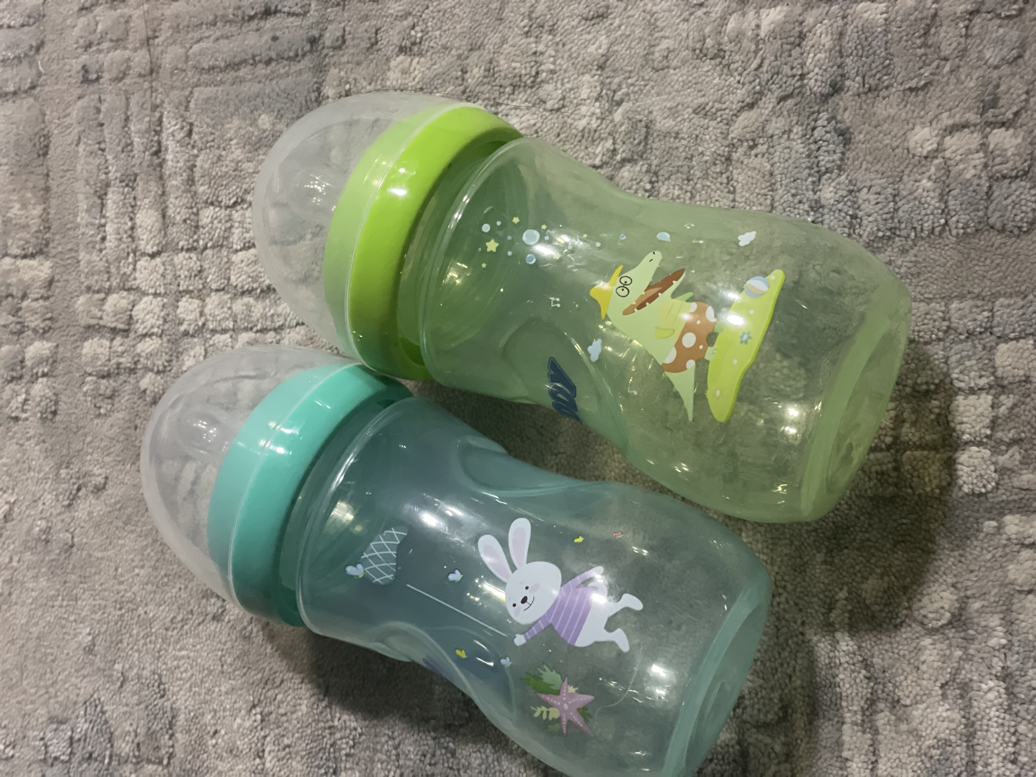 Kasha uchun bolalar butilkasi Teddy, to‘kilmaydi, ruchkali, 60, 125, 260, 330 ml