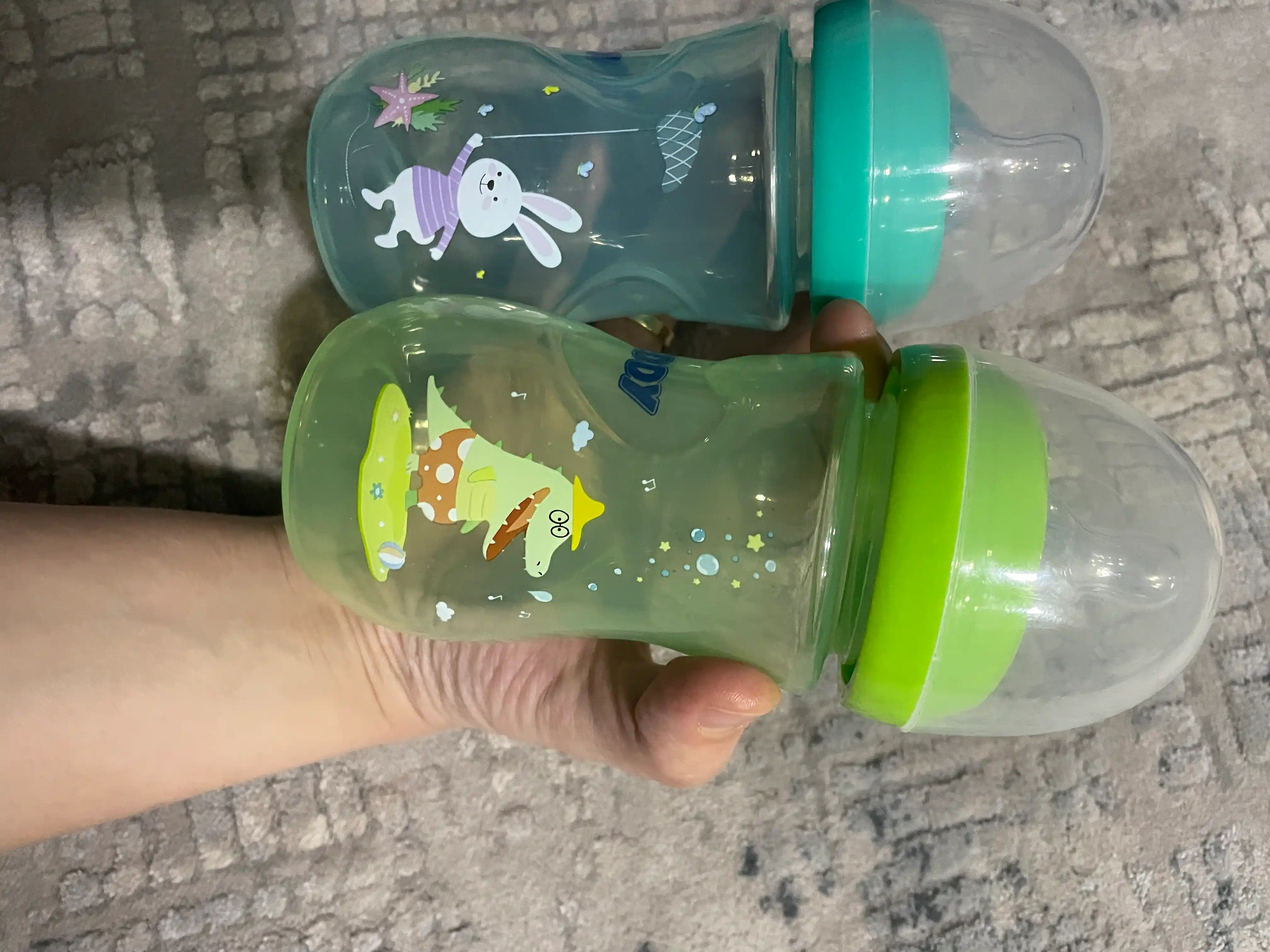 Kasha uchun bolalar butilkasi Teddy, to‘kilmaydi, ruchkali, 60, 125, 260, 330 ml