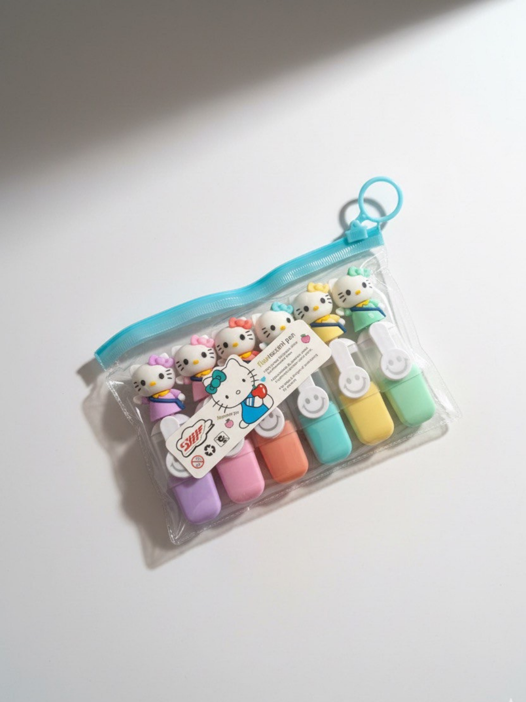 Kuromi, Hello Kitty Mini Markerlar To‘plami – 6 rang, g‘ilof bilan