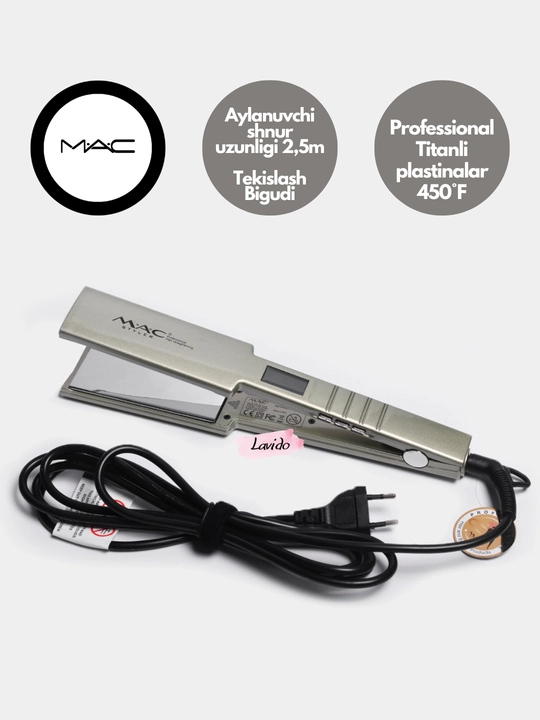 Professional dazmol, soch to‘g‘rilagich MAC Styler MC-5518A, MC-5519, LCD displeyli