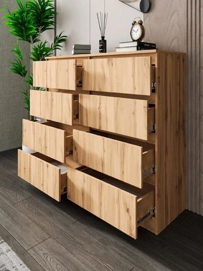 Комод из 8 ящиков без ручек от Martin, 140 x 91 x 40 — TRENDYT-KOMOD1401-МАНГО