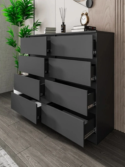 Комод из 8 ящиков без ручек от Martin, 140 x 91 x 40 — TRENDYT-KOMOD1401-ХРОМ