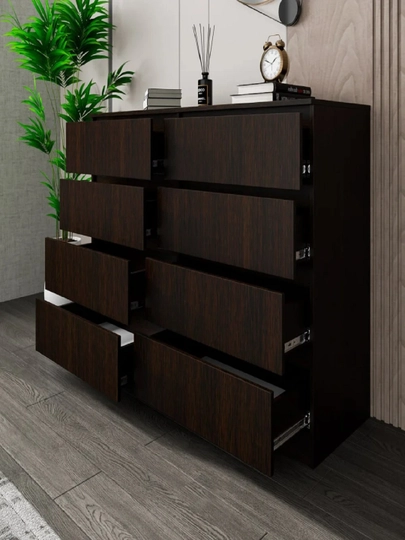Комод из 8 ящиков без ручек от Martin, 140 x 91 x 40 — TRENDYT-KOMOD1401-ШОКОЛ