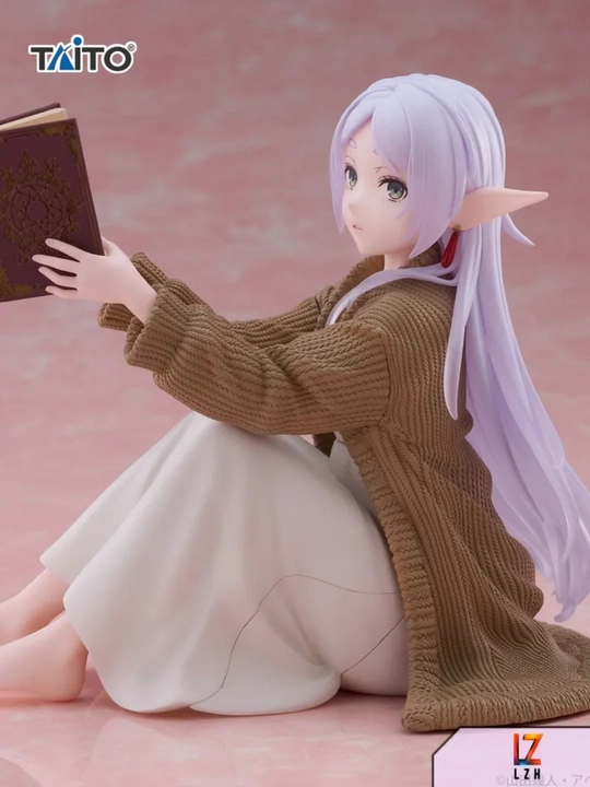 Kitob o‘qiyotgan elf qizcha figurkasi, anime uslubida, Taito, 13 sm
