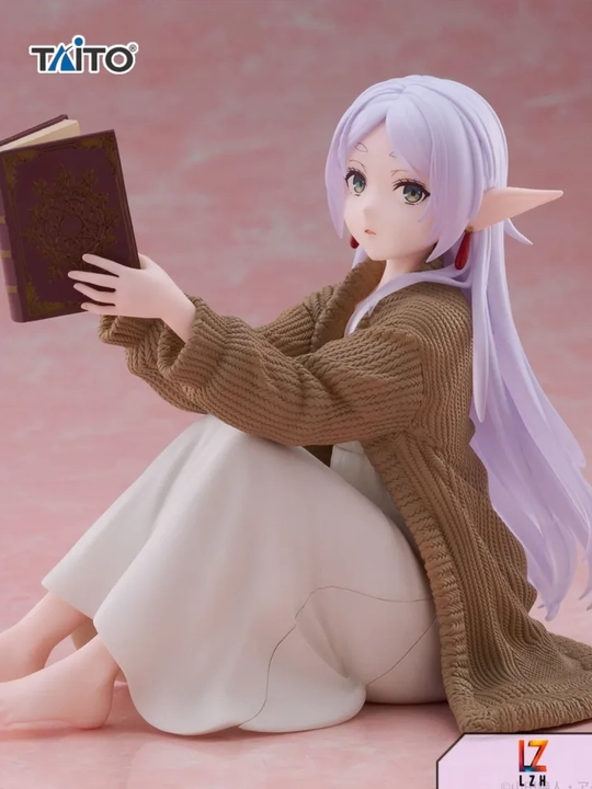 Kitob o‘qiyotgan elf qizcha figurkasi, anime uslubida, Taito, 13 sm