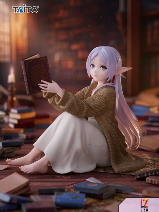 Kitob o‘qiyotgan elf qizcha figurkasi, anime uslubida, Taito, 13 sm