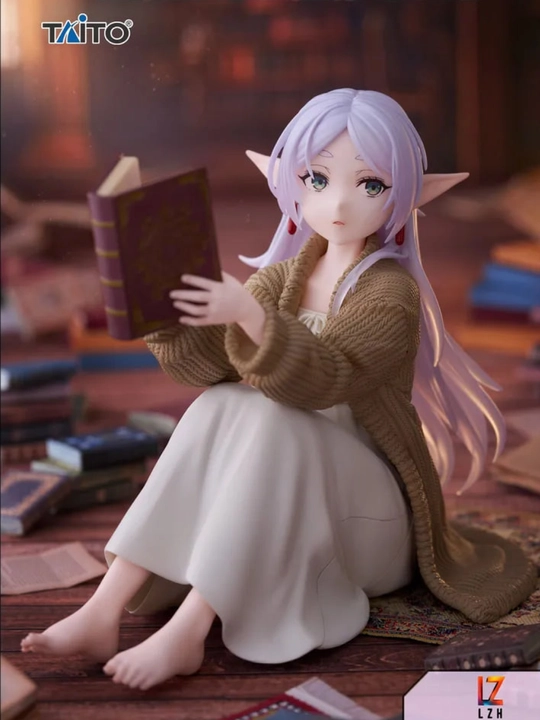 Kitob o‘qiyotgan elf qizcha figurkasi, anime uslubida, Taito, 13 sm