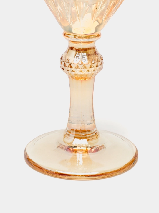 6 ta rangli shisha sharob stakanlari to'plami, asal rangi, 280 ml