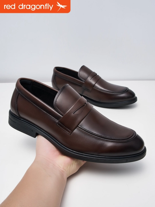 Erkaklar poyabzali, klassik, tabiiy charmdan tuflilar, o'lchami 39-44, red dragonfly