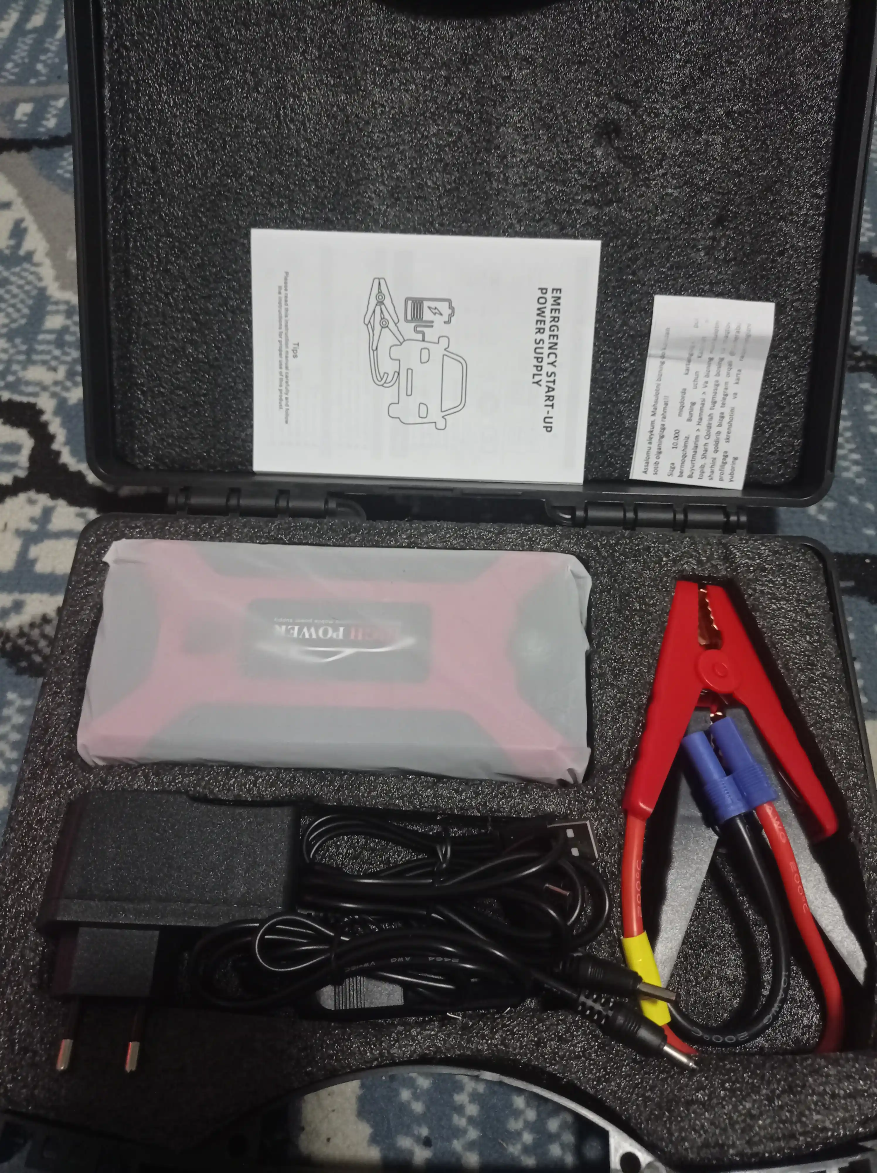 Avtomobilni ishga tushirish moslamasi, quvvatlash moslamasi, 99800mAh