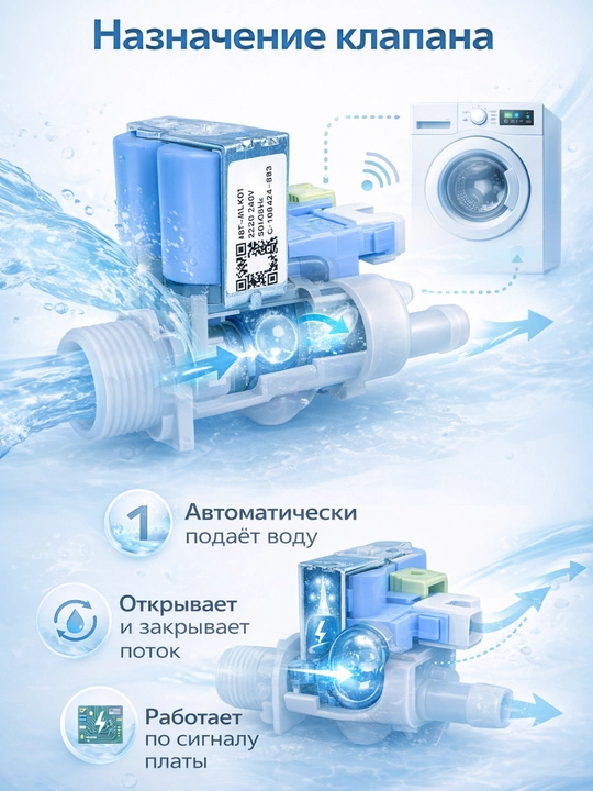 Suv klapani solenoid A8T-WLK01, kir yuvish mashinasi uchun
