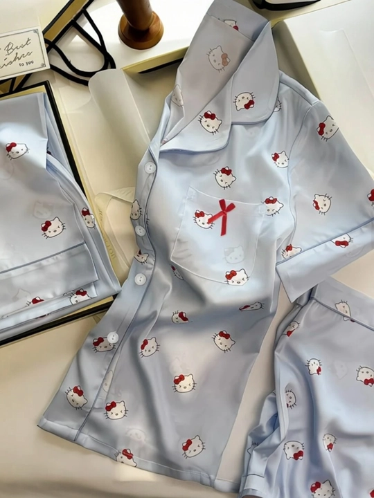 Pijama, ayollar uy kiyimi, yumshoq pijama, cartoon printli pijama M-XXL
