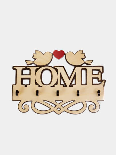 HOME kalit qutisi, fanerdan tayyorlangan, devorga mahkamlangan, laklangan - 