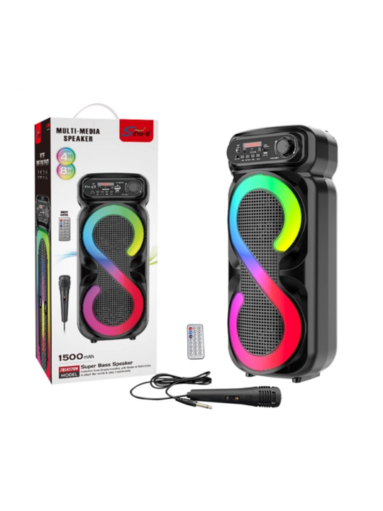 Караоке-колонка ZQS 4270 с беспроводным микрофоном, портативным Bluetooth и RGB-подсветкой