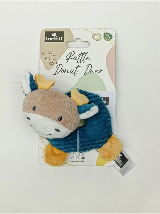 Lorelli Rattle Donut Deer o'quv yumshoq o'yinchog'i - 