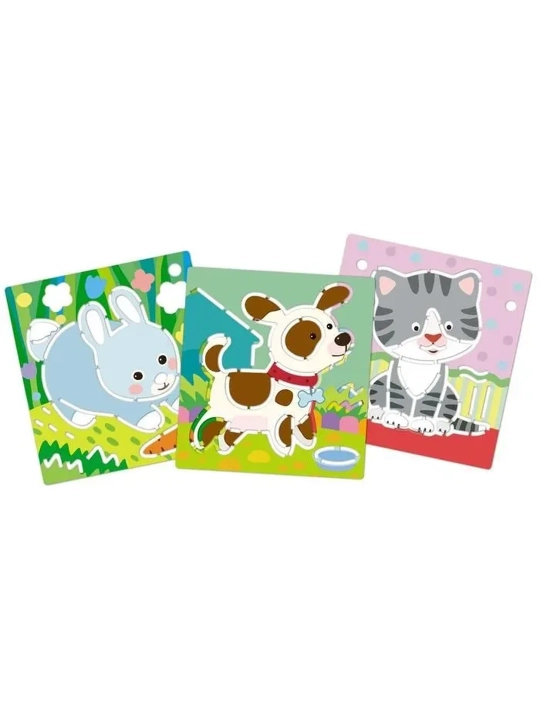 SAN'AT. Trafaretlar. Uy hayvonlari. 3 ta plastik asos. Iris-press