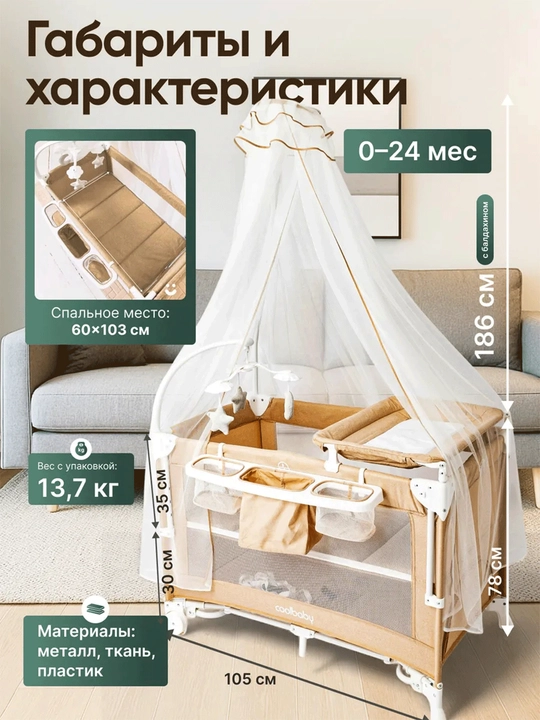 Детская кроватка, манеж, пеленальный столик, москитная сетка, игрушки, люлька