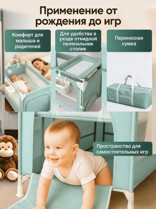 Детская кроватка, манеж, пеленальный столик, москитная сетка, игрушки, люлька