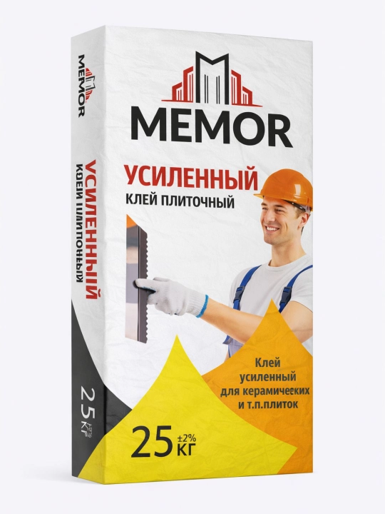 Усиленный плиточный клей MEMOR, 25 кг, для керамики - 