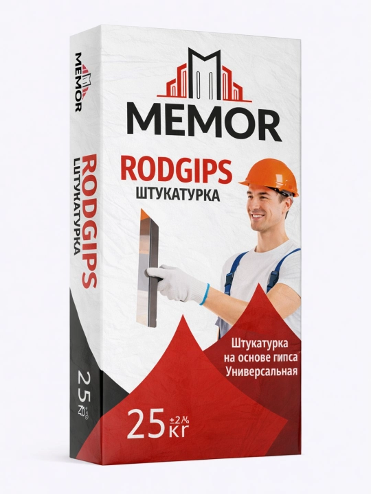 Гипсовая штукатурка Rodgips, 25 кг, для внутренних работ - 