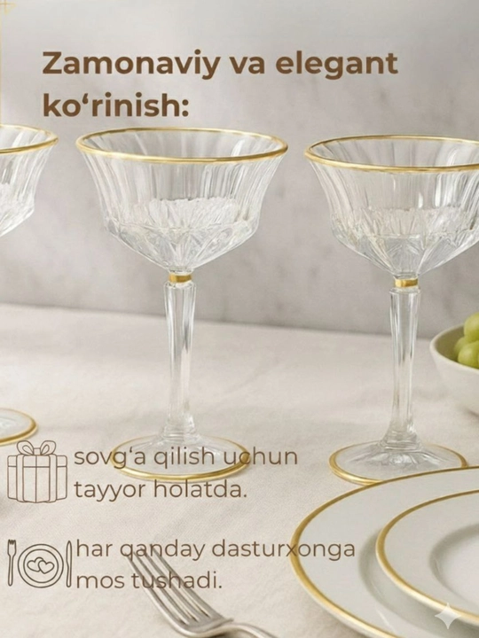 Rangli shishadan tayyorlangan, issiqqa chidaml, ichimliklar uchun fujerlar, 6 dona to‘plam