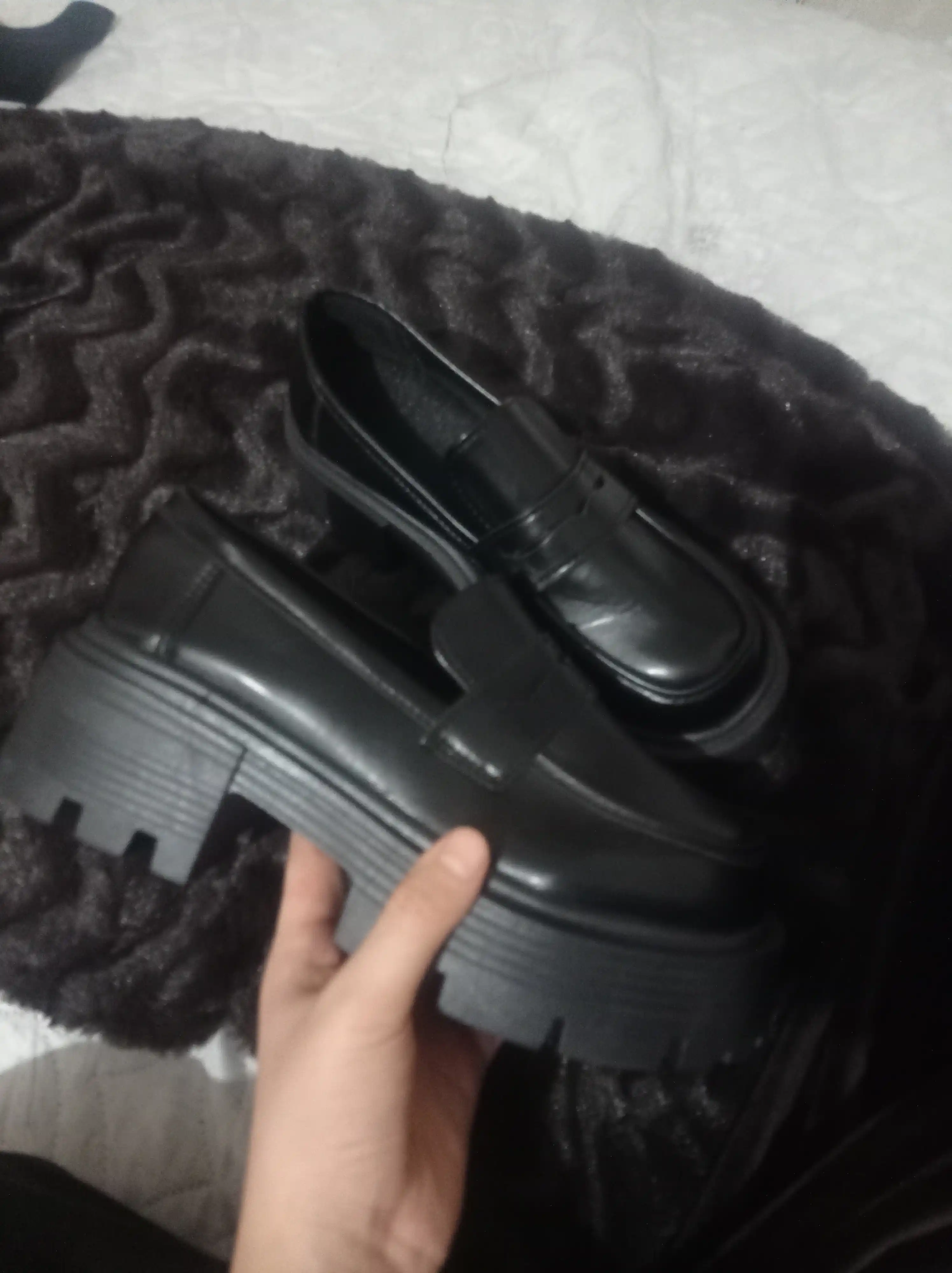 Женские лоферы из эко кожи, на подошве 5 см, прочная, обувь для девочек