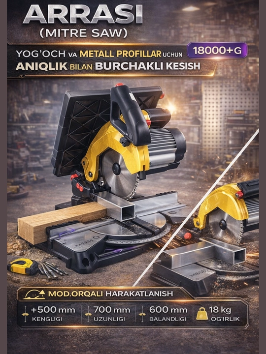 Professional tores arra - yog‘och va metall profillar uchun