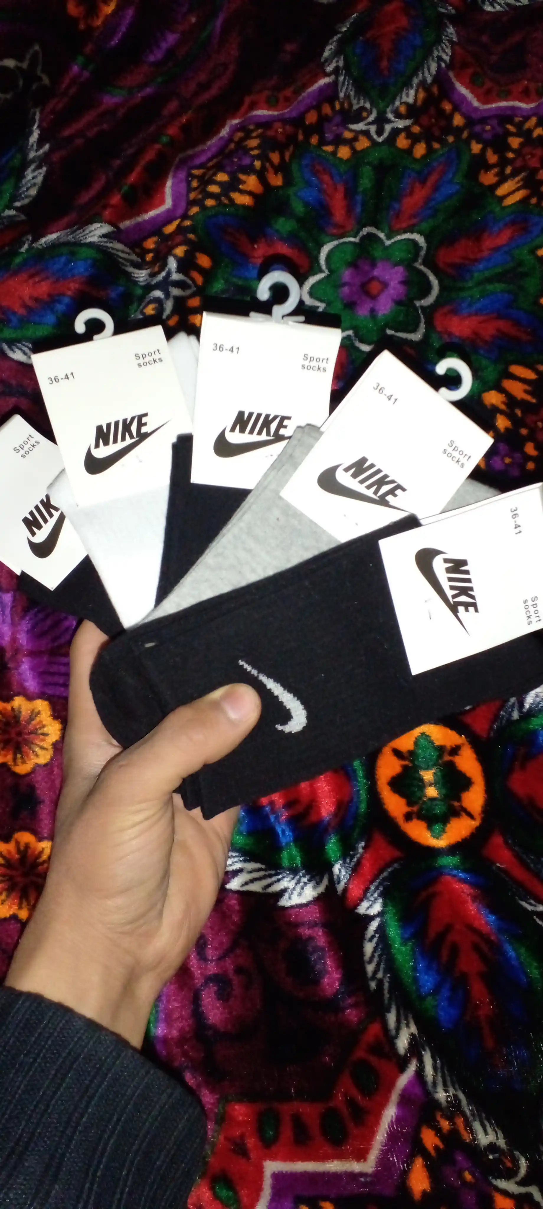 "NIKE" erkaklar va ayollar uzun sport paypoqlar, yoz mavsumi uchun, 3-5-10 donalik to‘plam