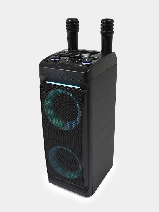 ZQS 4290 – mikrofonli portativ Bluetooth kolonka, yorqin LED chiroqlar bilan